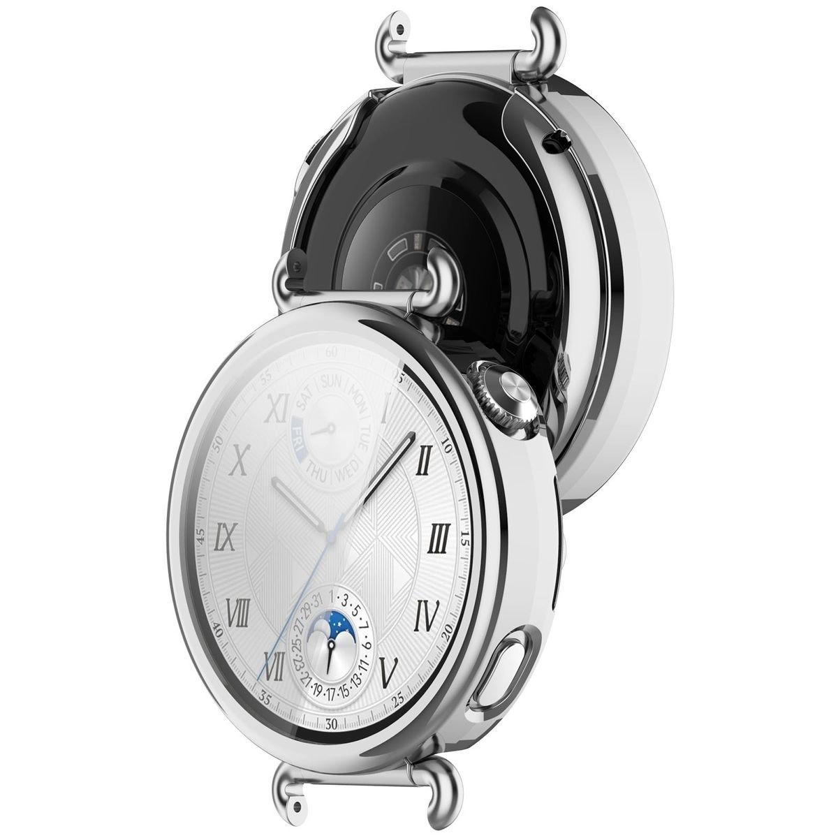 Nakładka na tarczę Bizon Felipe do Huawei Watch GT6 41 mm srebrny