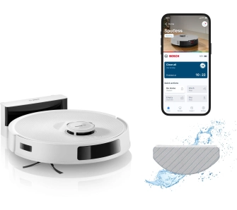 Robot sprzątający Bosch Spotless Advanced BCRC2W Funkcja mopowania Tworzenie mapy pomieszczenia 75dB