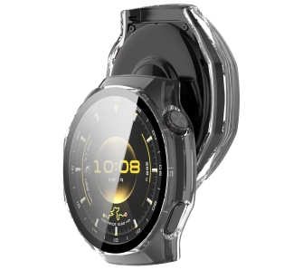 Nakładka na tarczę Bizon ze szkłem do Huawei Watch GT6 Pro 46mm Przezroczysty