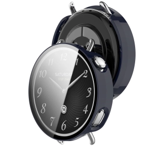 Nakładka na tarczę Bizon ze szkłem do Xiaomi Watch S4 41mm Niebieski