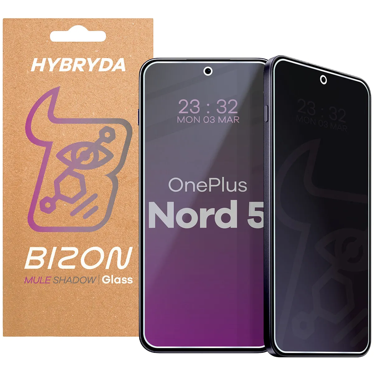 Szkło hybrydowe Bizon Prywatyzujące Mule Shadow do OnePlus Nord 5