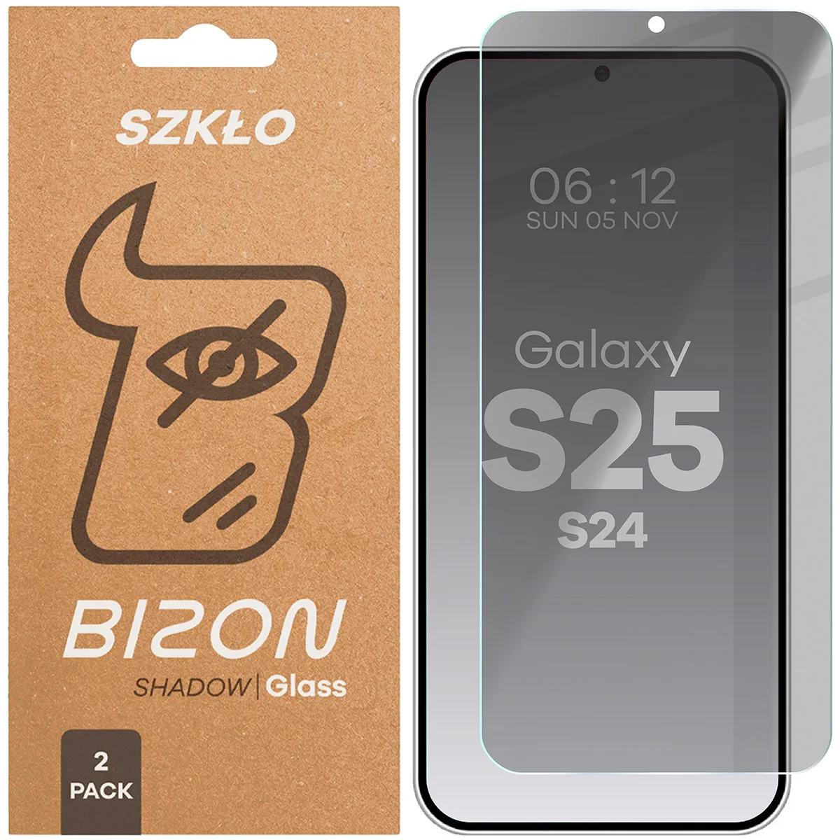 Szkło hartowane Bizon prywatyzujące Clear Shadow Duo do Samsung Galaxy S25 / S24