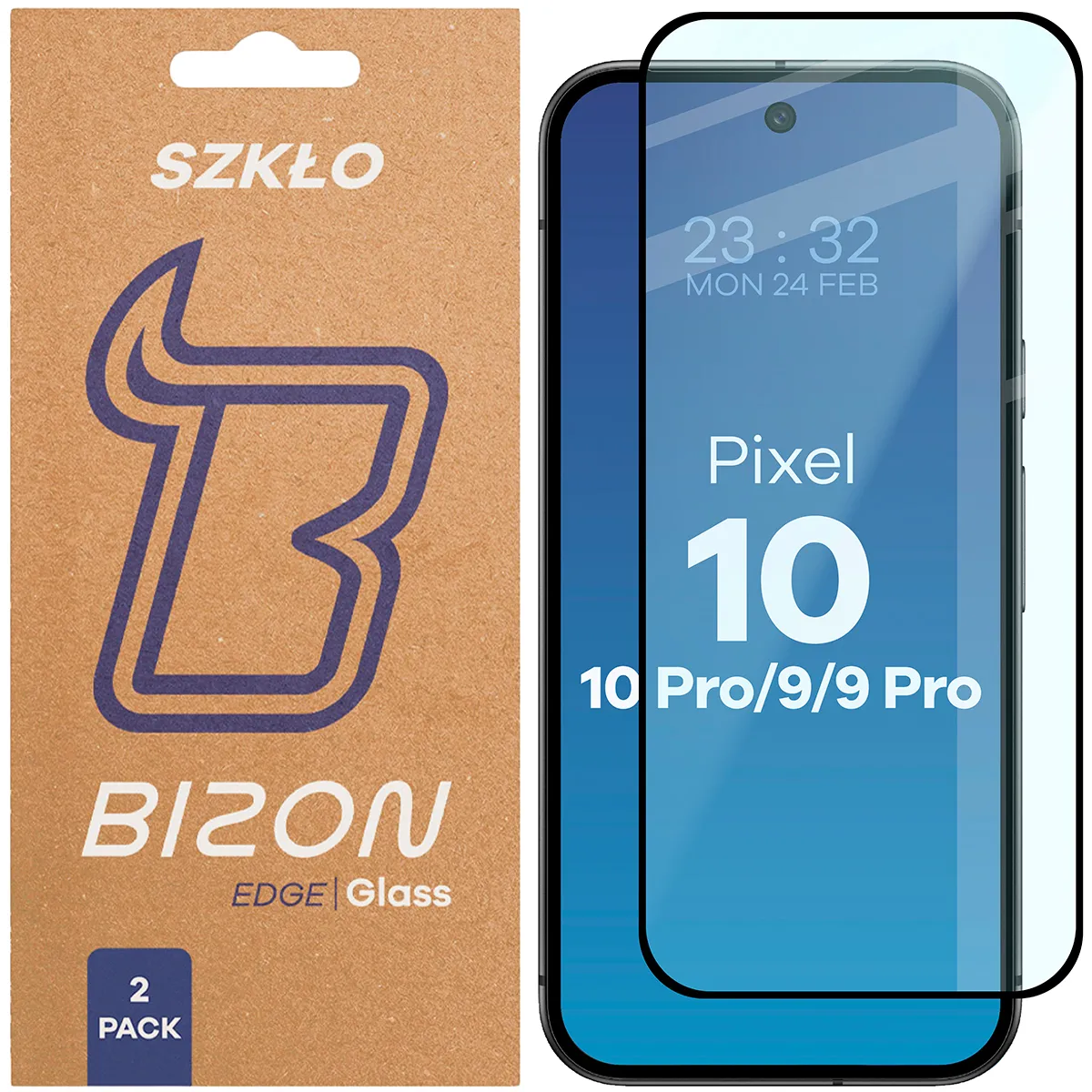 Szkło hartowane Bizon Edge Duo do Google Pixel 10 / 10 Pro /  9 /  9 Pro