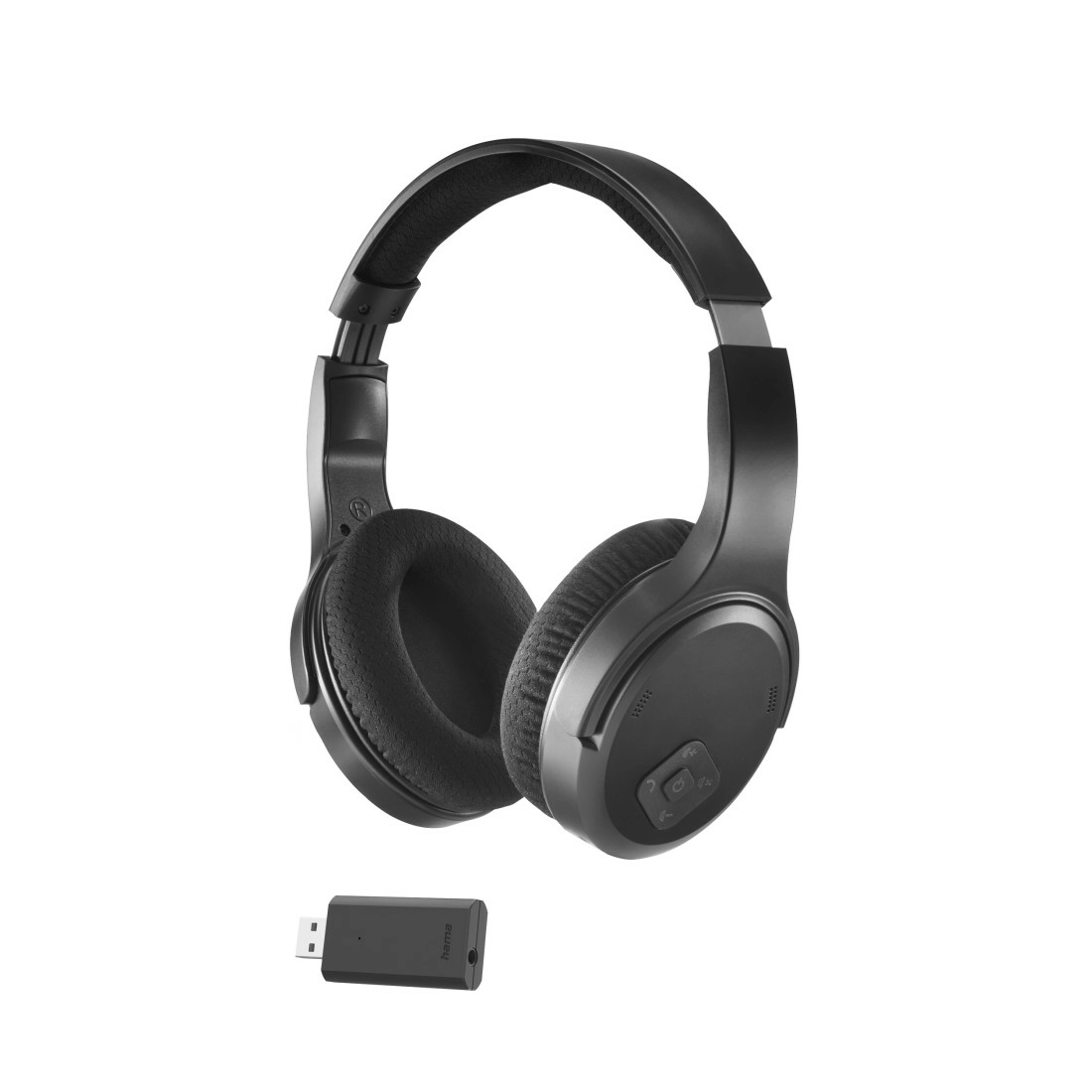 Słuchawki bezprzewodowe Hama 00221847 TV Headphones Dongle Nauszne 2.4 GHz Dongle + Bluetooth 5.3 Czarny