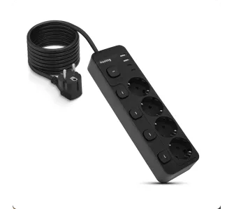 Listwa Huslog HUS1053 4 gniazda 1,5m Czarny