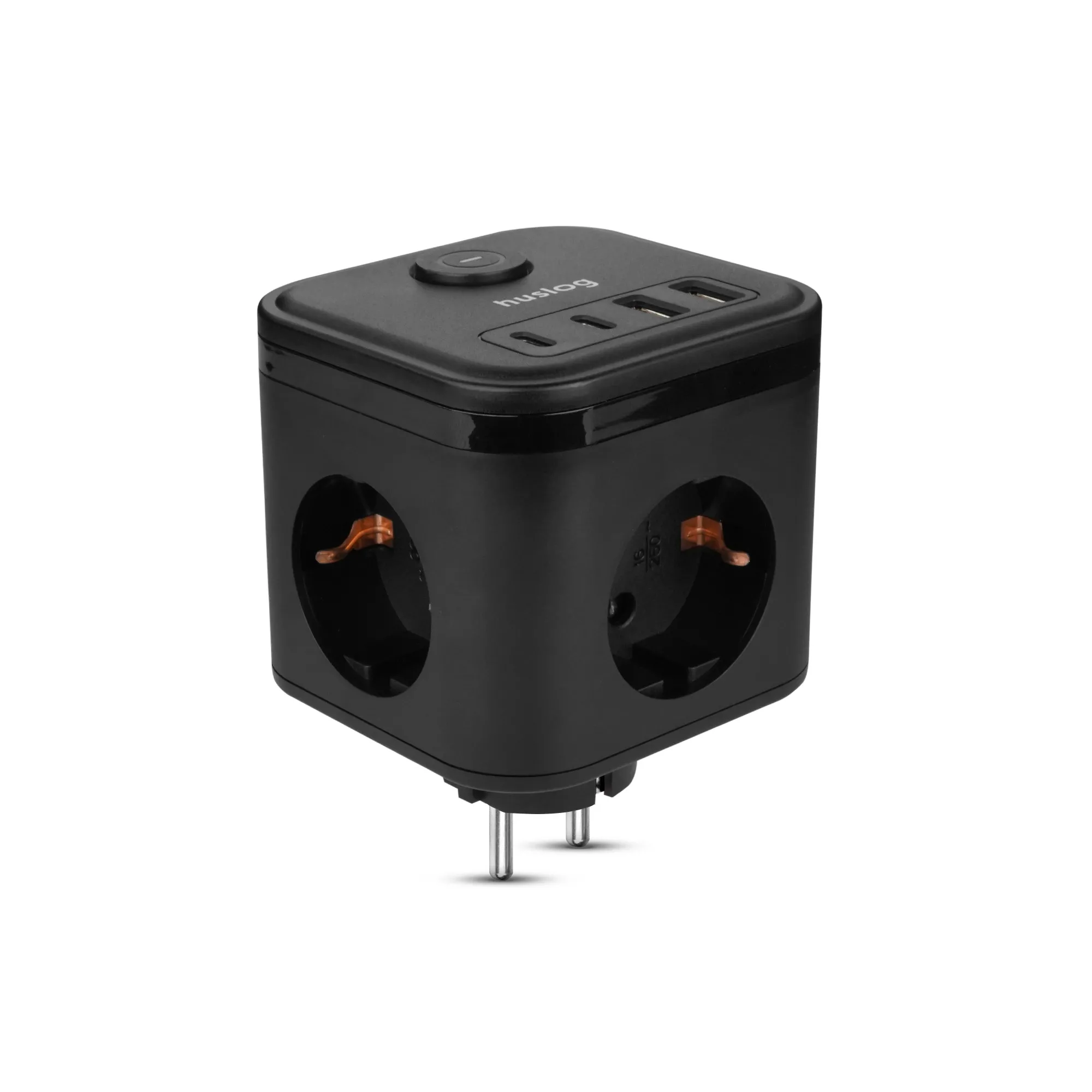 Kostka Huslog HUS1050 POWERCUBE 3 gniazda Czarny