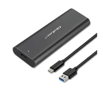 Obudowa Qoltec 50311 M.2 SATA SSD NGFF USB typ C Czarny