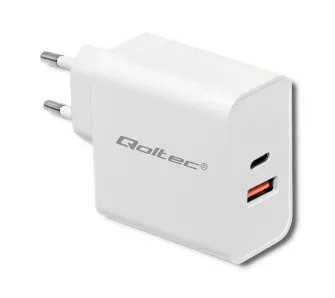 Ładowarka sieciowa Qoltec 51715 USB-A USB-C 63W Biały