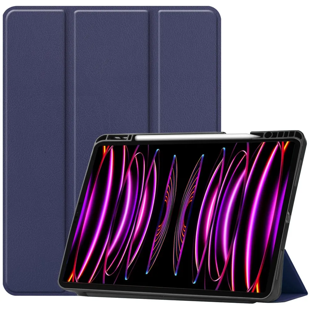Etui na tablet Bizon Case Tab Lizard z klapką do iPad Pro 12.9 2022/2021/2020/2018 Granatowy