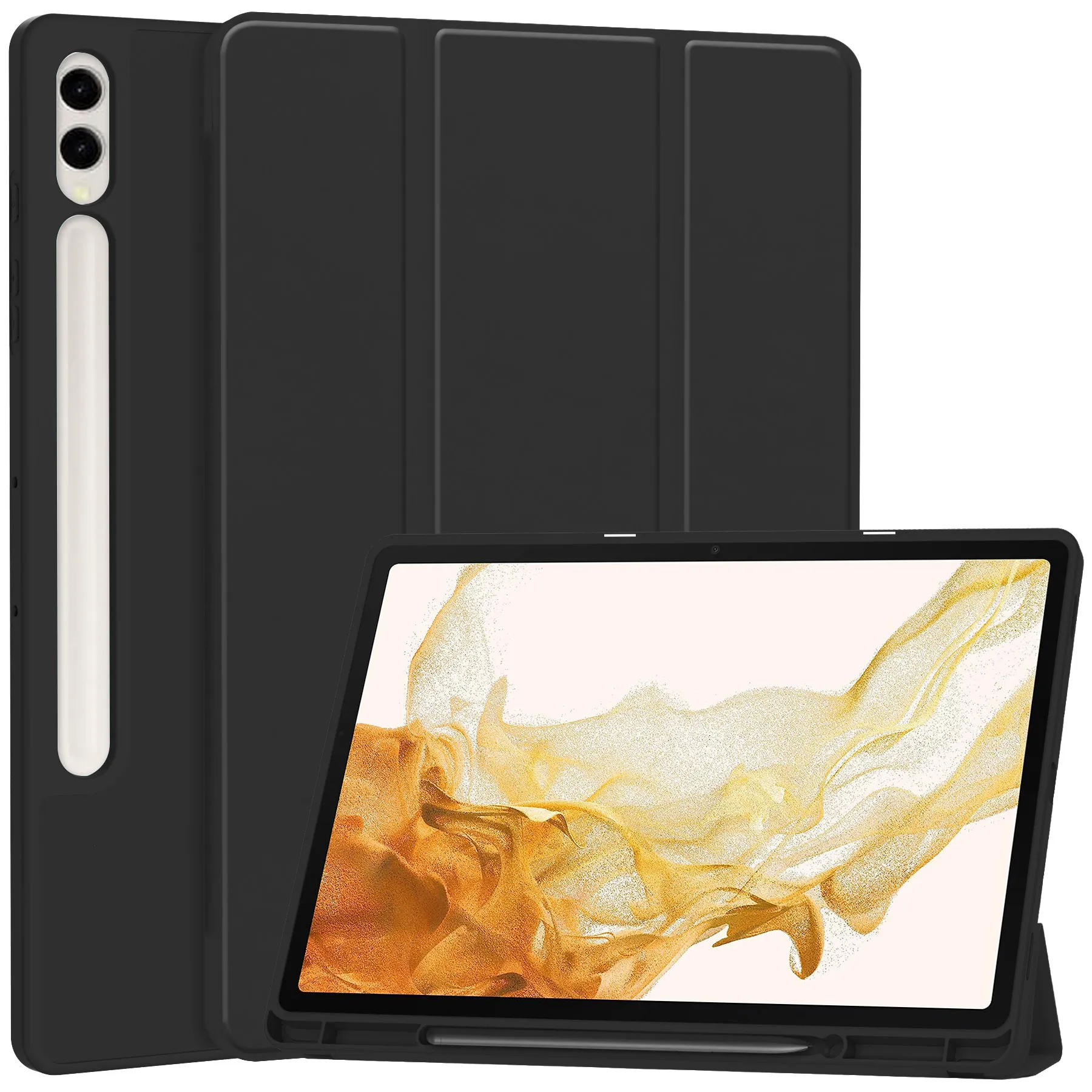 Etui na tablet Bizon Case Tab Lizard z klapką do Samsung Galaxy Tab S10 Plus / S9 Plus Czarny
