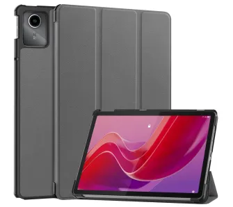 Etui na tablet Bizon Case Tab Croc z klapkądo Lenovo Tab M11 Szary