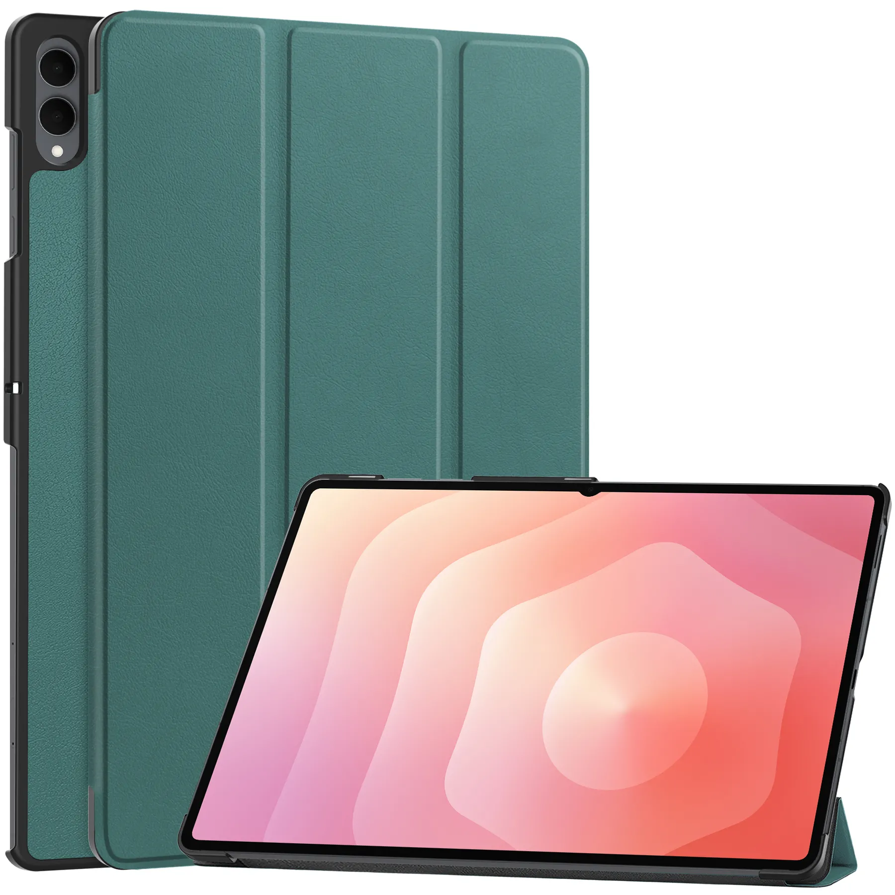 Bizon Case Tab Croc z klapką do Samsung Galaxy Tab S11 Ultra Ciemnozielony