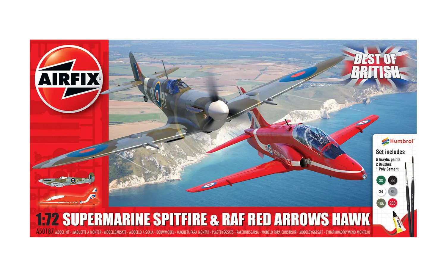 Model do sklejania Airfix Airfix Gift Set Best of British Spitfire and Hawk