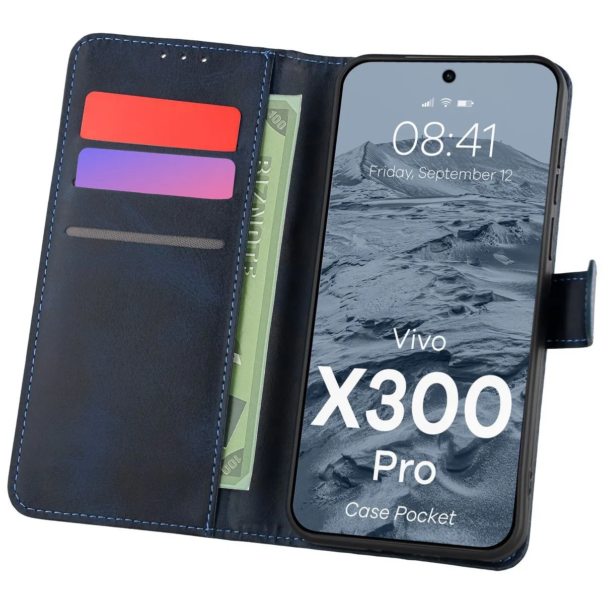 Etui Bizon Pocket do Vivo X300 Pro Granatowy