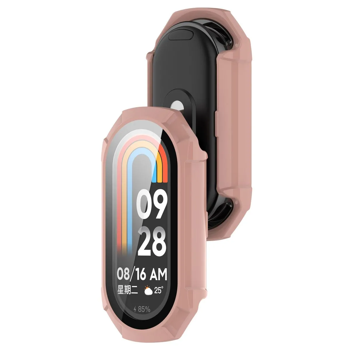 Etui Bizon Case Watch Adamo do Xiaomi Smart Band 9 Różowy