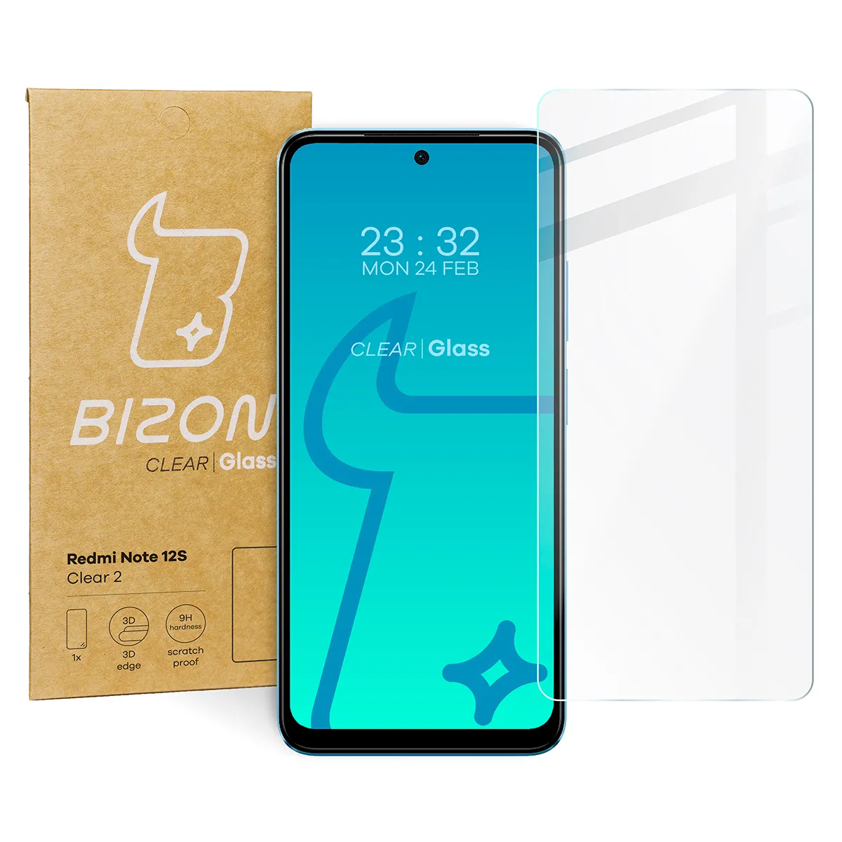 Szkło hartowane Bizon Clear 2 do Xiaomi Redmi Note 12S