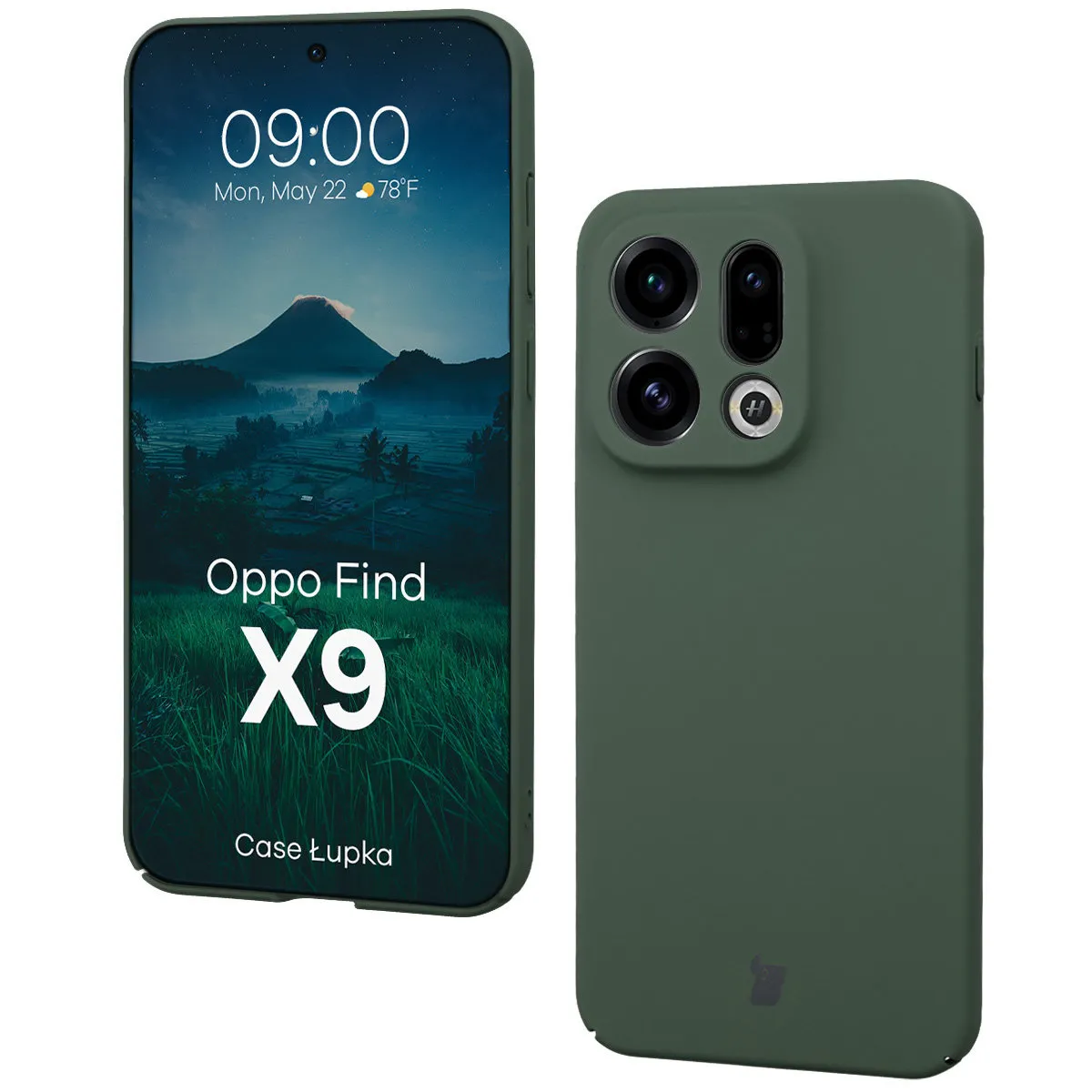 Etui Bizon Łupka do Oppo Find X9 Zielony