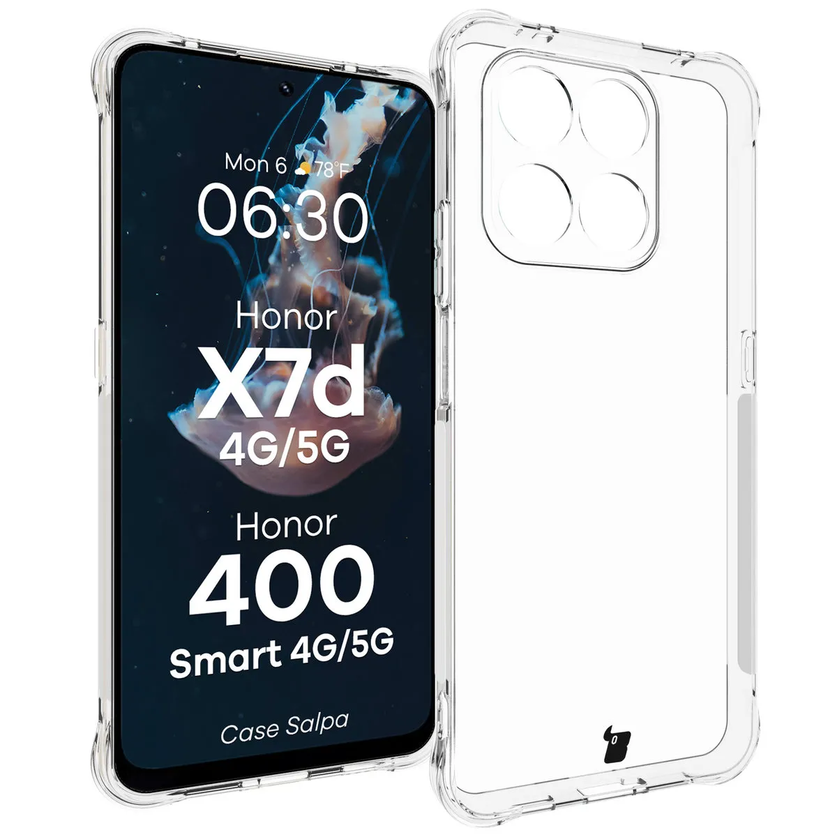 Etui Bizon Salpa do Honor X7d 4G/5G / Honor 400 Smart 4G/5G Przezroczysty