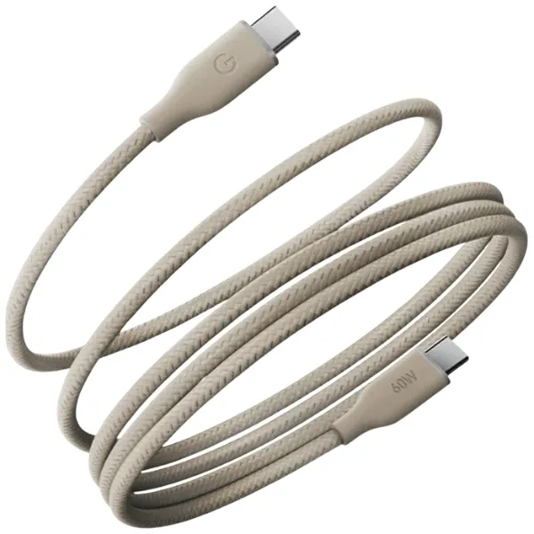 Kabel Energea Helix 60 USB-C do USB-C 60W 1,5m Beżowy
