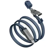Energea Sheath Travel 2w1 USB-C do USB-C/USB-A 60W 1,2m Niebieski