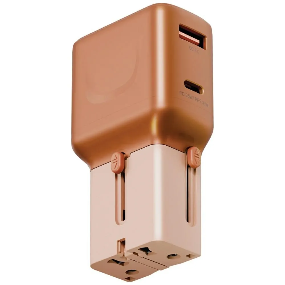 Ładowarka sieciowa Energea TravelGo Adapter 35 USB-A USB-C 35W Pomarańczowy