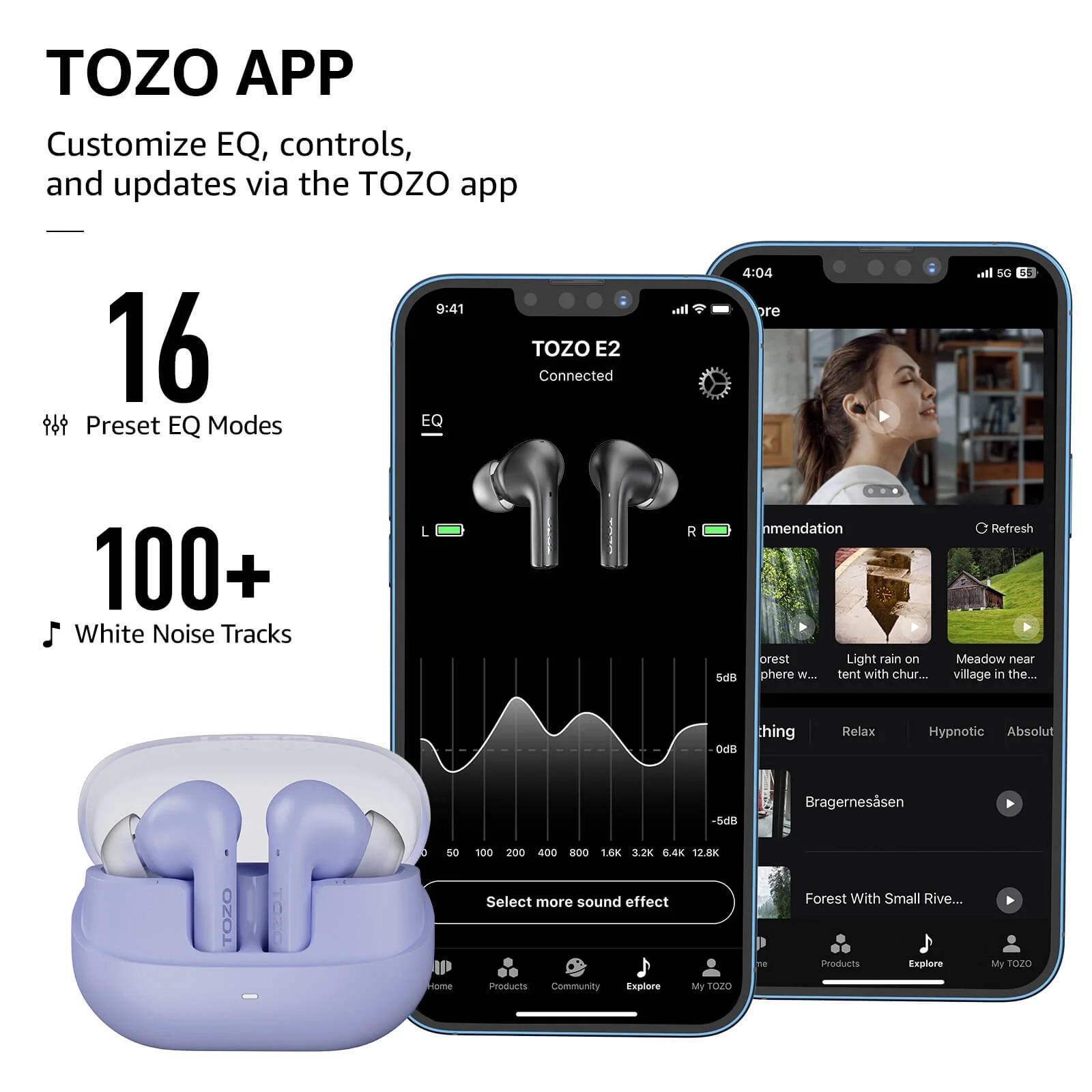 фото Наушники TWS Tozo Agile Nova Purple 3