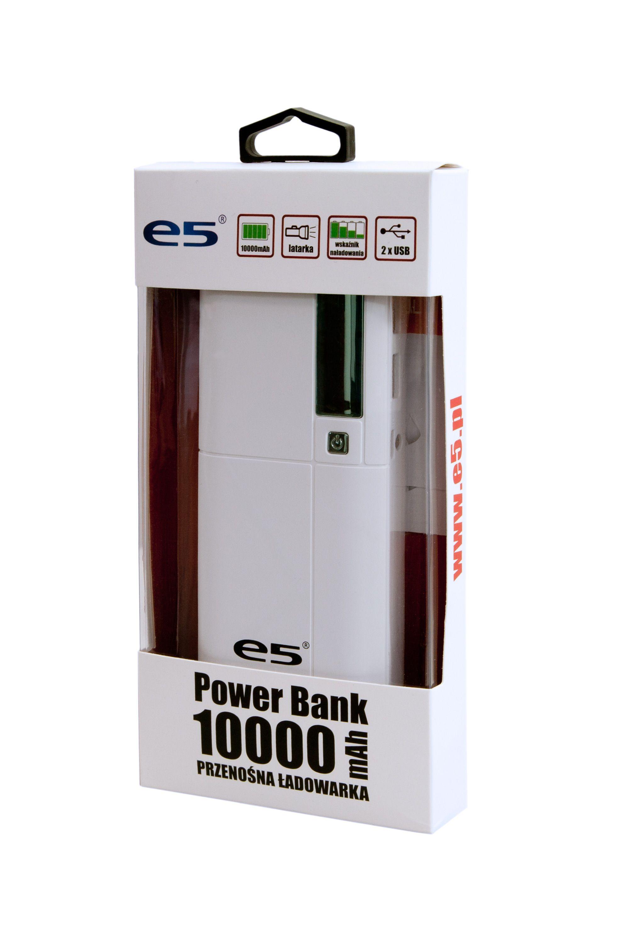 Powerbank e5 RE02527 10000mAh Biały