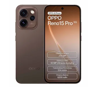 Smartfon OPPO Reno15 Pro 5G 12/512GB 6,32" 120Hz 200Mpix Brązowy