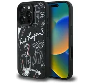 Karl Lagerfeld Grained Pattern & Logo MagSafe do iPhone 16 Pro Czarny