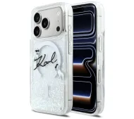 Karl Lagerfeld Liquid Glitter Karl Script Logo MagSafe do iPhone 17 Pro Przezroczysty