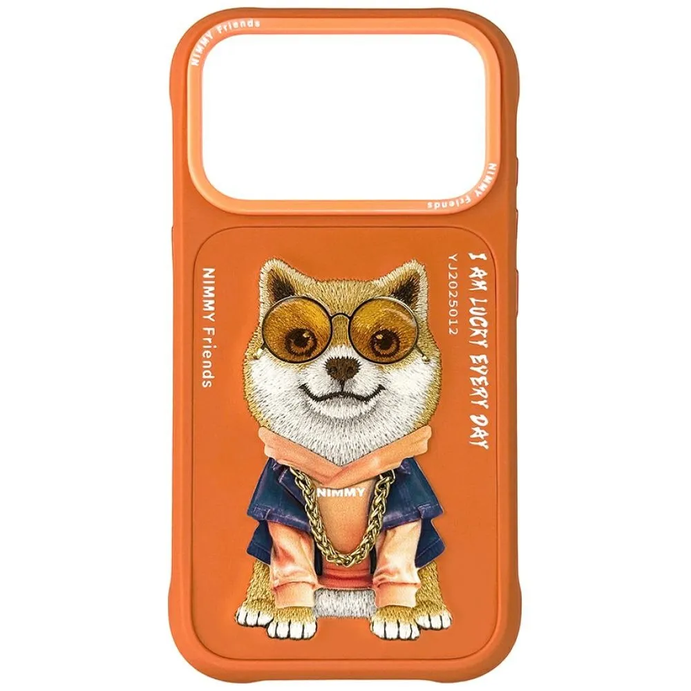 Etui Nimmy Glasses Cool Dog do iPhone 17 Pro Pomarańczowy