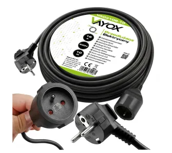 Przedłużacz Vayox VA0310B-10 1 gniazdo 10m Czarny