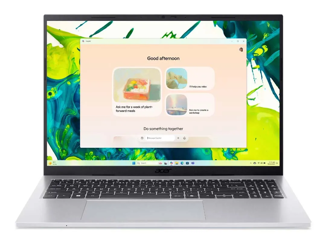 Laptop Acer Aspire Go 16 AG16-71P 16" Core 5 120U 16GB RAM 1TB Dysk SSD Win11 Srebrny Funkcje AI