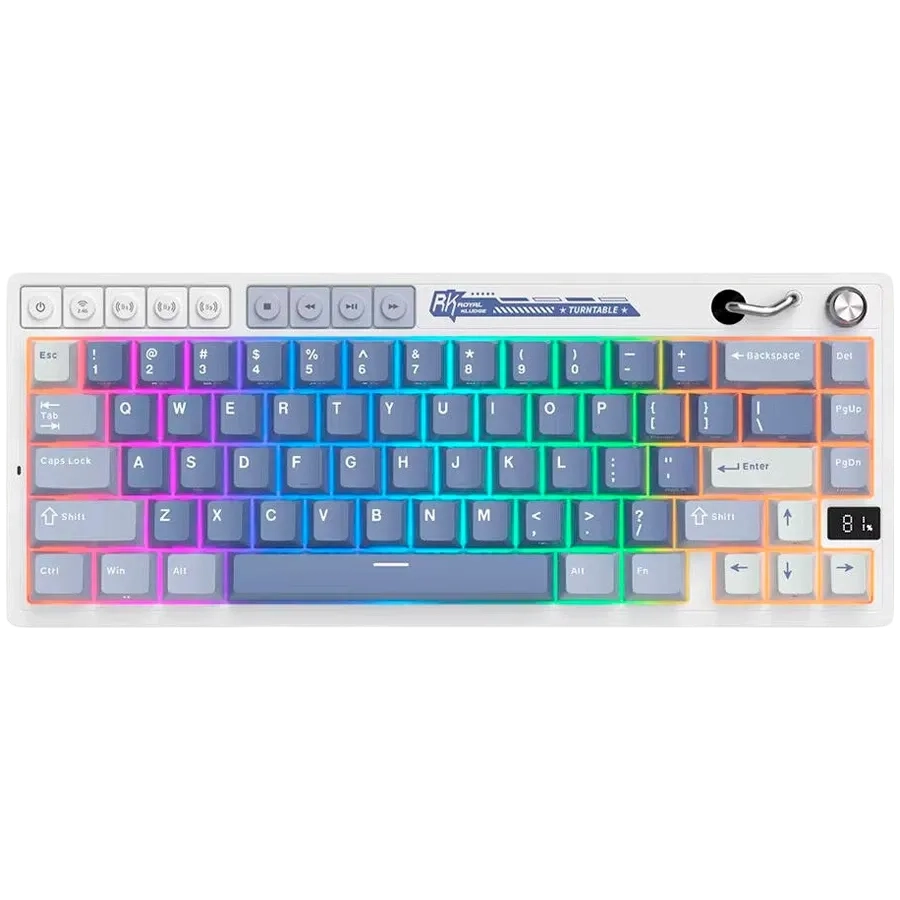 Klawiatura mechaniczna Royal Kludge RK-M65 Ocean Blue Beige Switch Biało-Niebieski