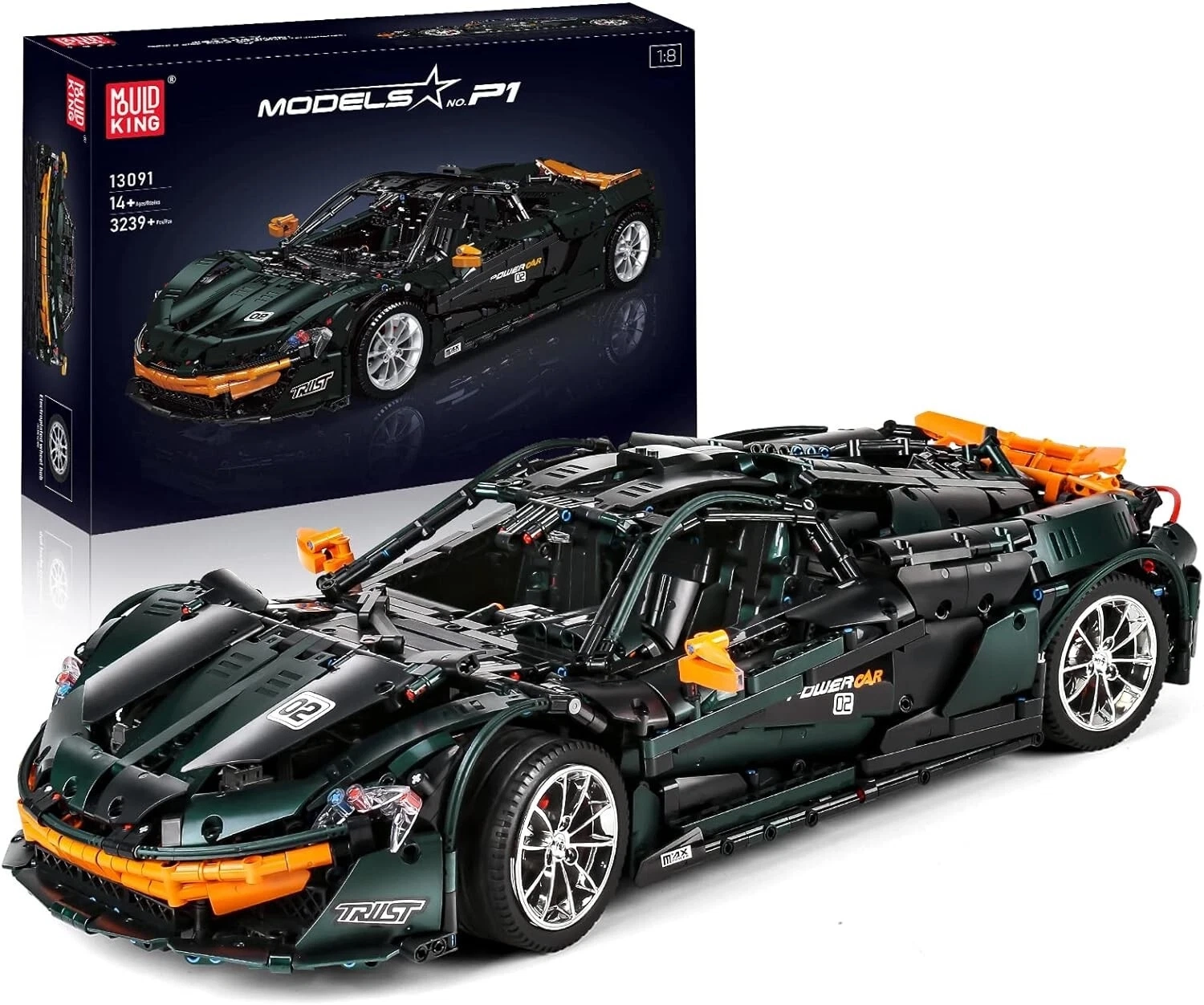 Klocki Mould King Green P1 Race Car 13091 Zestaw klocków z 3239 elementów