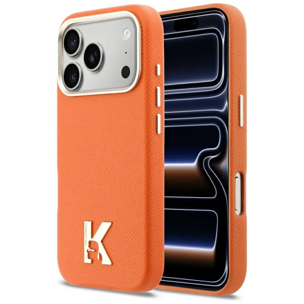 Etui Karl Lagerfeld Karl Head Logo MagSafe do iPhone 17 Pro Max Pomarańczowy