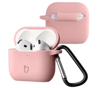 Etui na słuchawki Bizon Case Headphone Silicone do Airpods 4 Jasnoróżowy