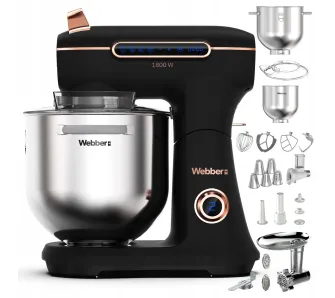 Robot planetarny Webber Futura XEF-900 1800W Maszynka do mielenia Przystawka do tarcia i krojenia Czarny