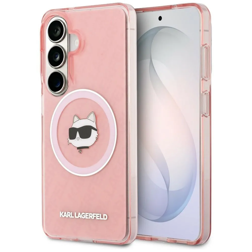 Etui Karl Lagerfeld IML Repeated Choupette MagSafe do Galaxy S26 Różowy