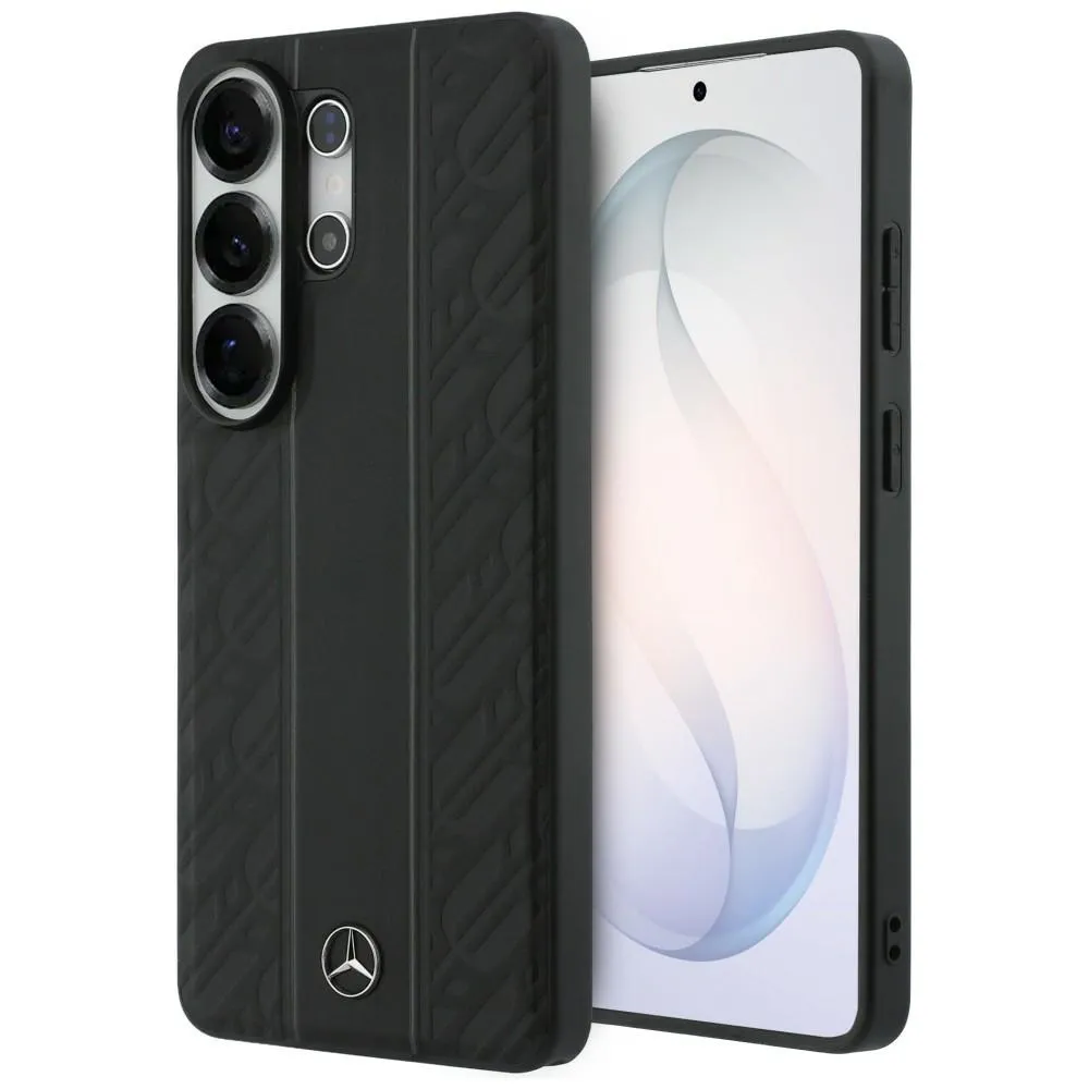 Etui Mercedes-Benz Laurel Leaves Vertical Stripes MagSafe do Galaxy S26 Ultra Czarny
