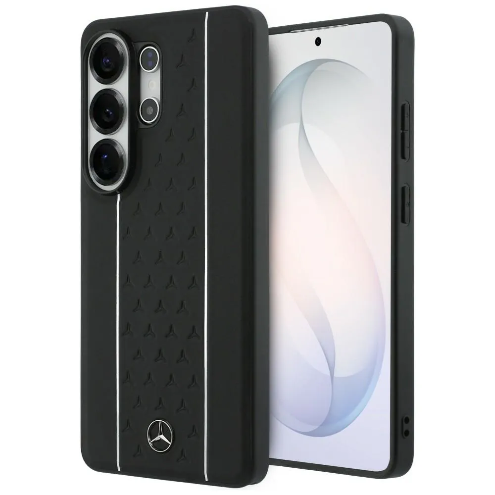 Etui Mercedes-Benz Laurel Leaves Vertical Stripes MagSafe do Galaxy S26 Ultra Czarny