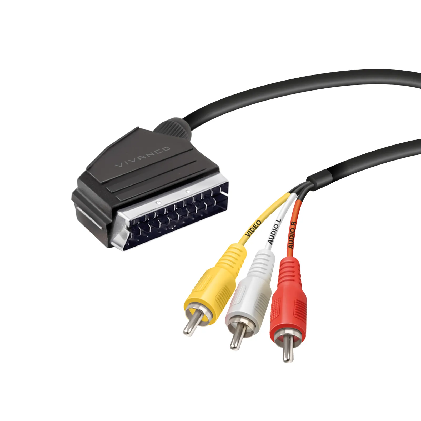 Kabel Euro Vivanco VVVSCAR3RCA20MM SCART - 3x RCA 2m Czarny