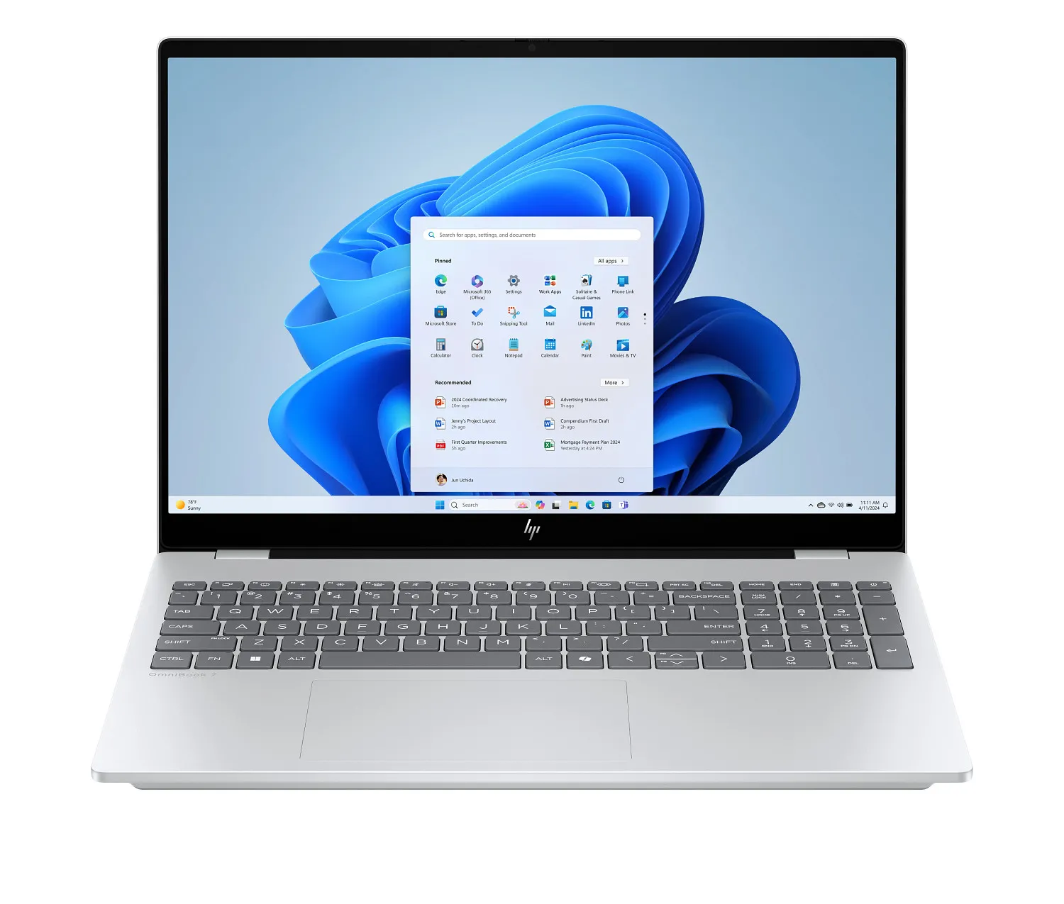 HP OmniBook 7 16-ay0011nw OLED 16" 120Hz Ultra 7 255H 32GB RAM 1TB Dysk SSD RTX4050 DLSS3 Win11 Srebrny Funkcje AI