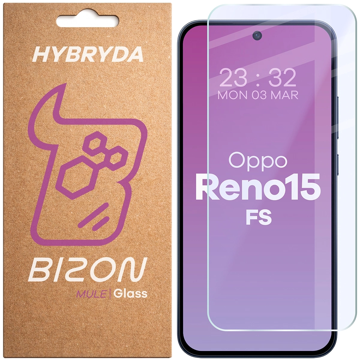 Szkło hybrydowe Bizon elastyczne Glass Mule do Oppo Reno 15 FS