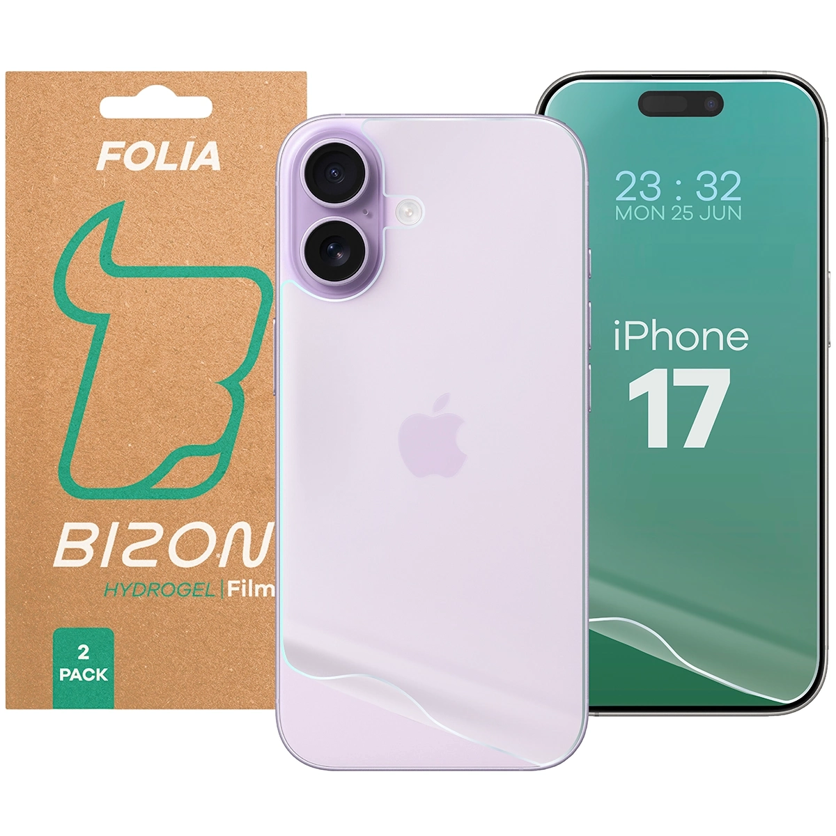 Folia hydrożelowa Bizon na tył i przód Film Hydrogel Pack do iPhone 17