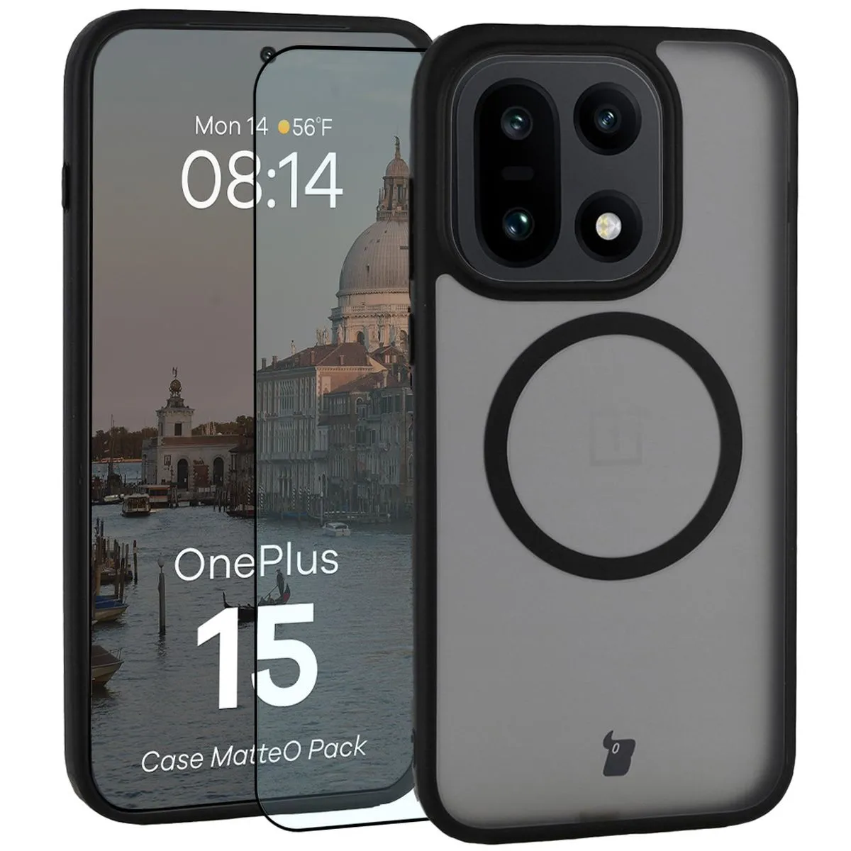Szkło hartowane Bizon Case MatteO Pack do OnePlus 15 Czarny