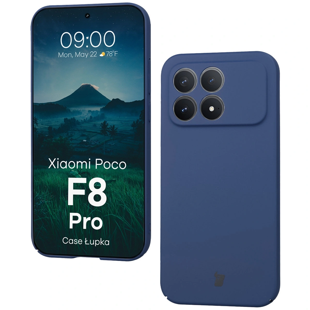 Etui Bizon Łupka do Xiaomi POCO F8 Pro Niebieski