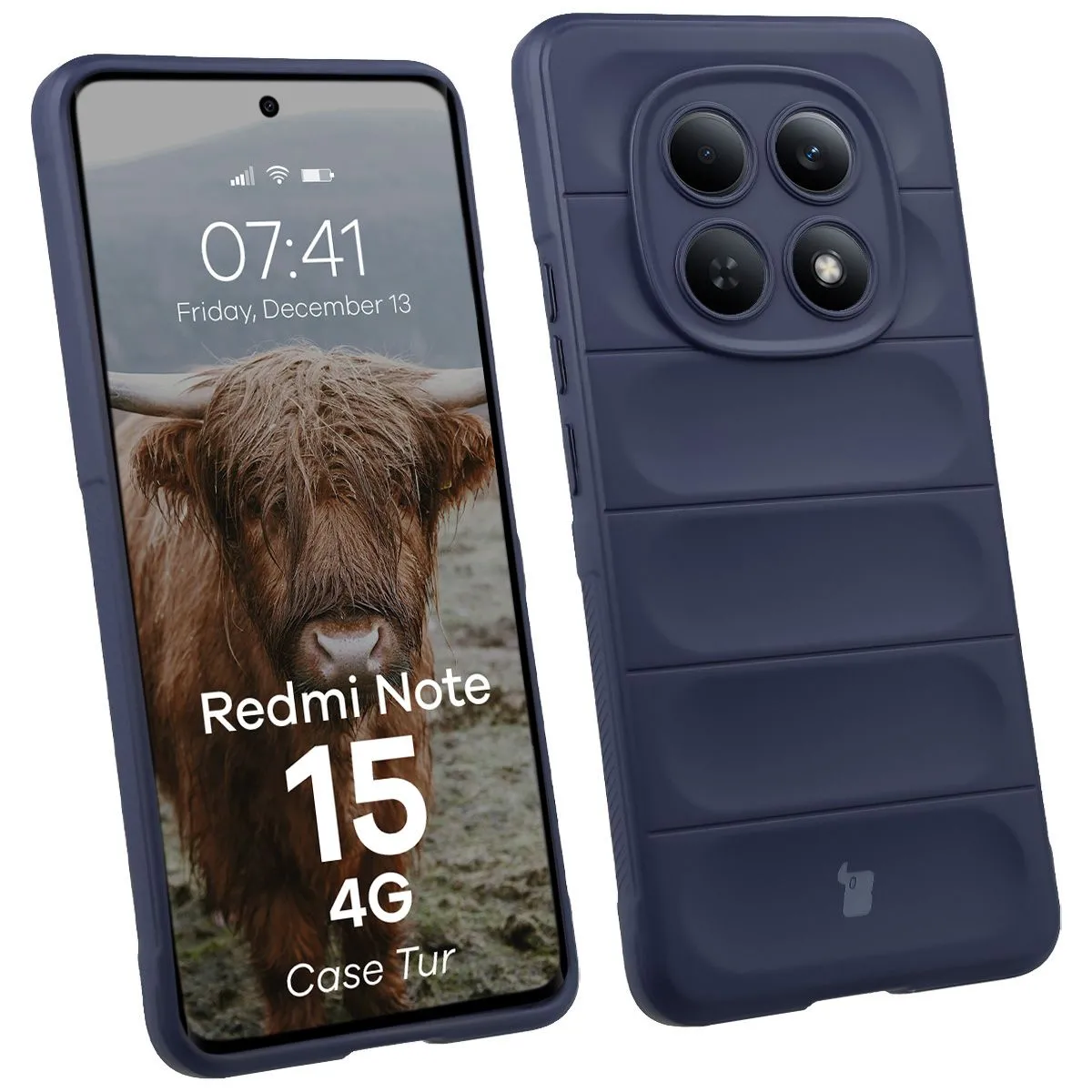 Etui Bizon Tur do Xiaomi Redmi Note 15 4G Granatowy