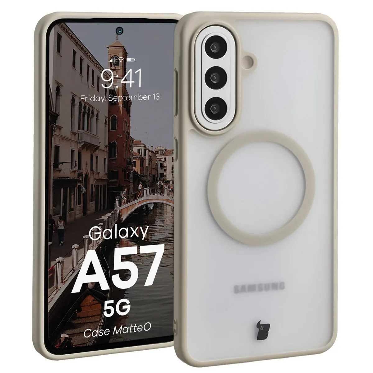 Etui Bizon MatteO do Galaxy A57 5G Beżowy