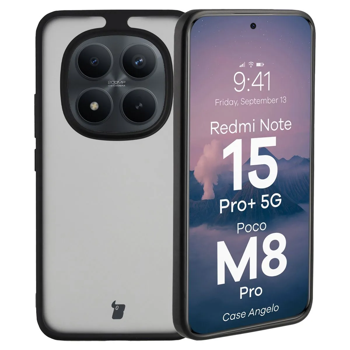 Etui Bizon Angelo do Xiaomi Redmi Note 15 Pro Plus 5G / POCO M8 Pro 5G Czarny